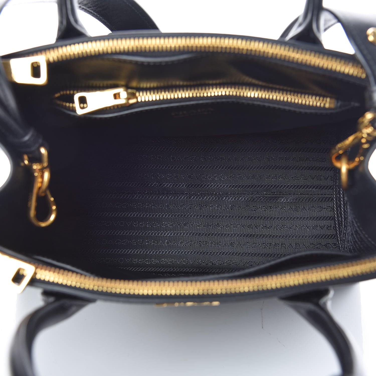 Prada Saffiano Whipstitch Medium Paradigme Bag Black 7 of 8