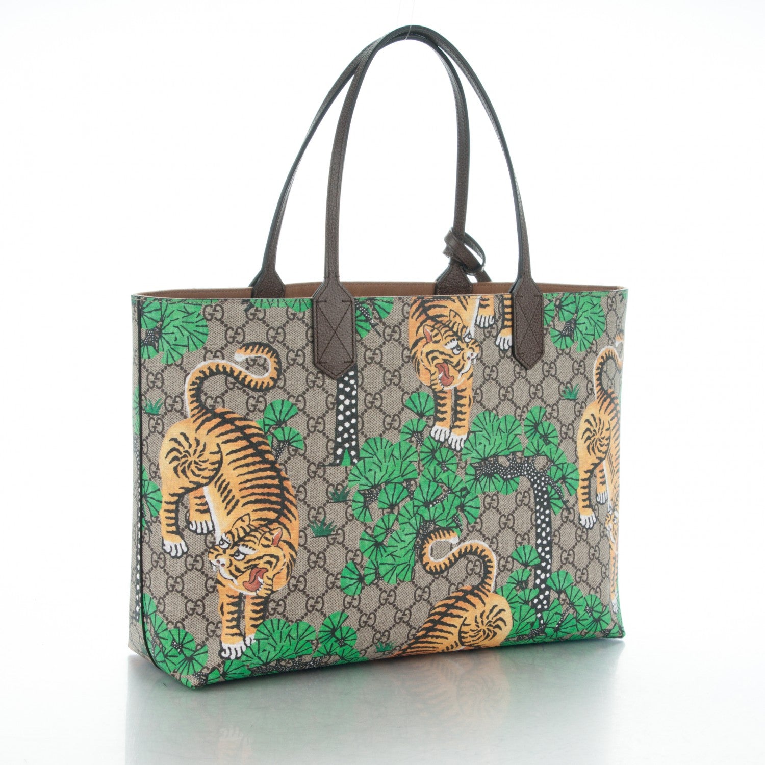 Gucci GG Supreme Monogram Bengal Medium Shopping Tote Beige Yard 3 of 7