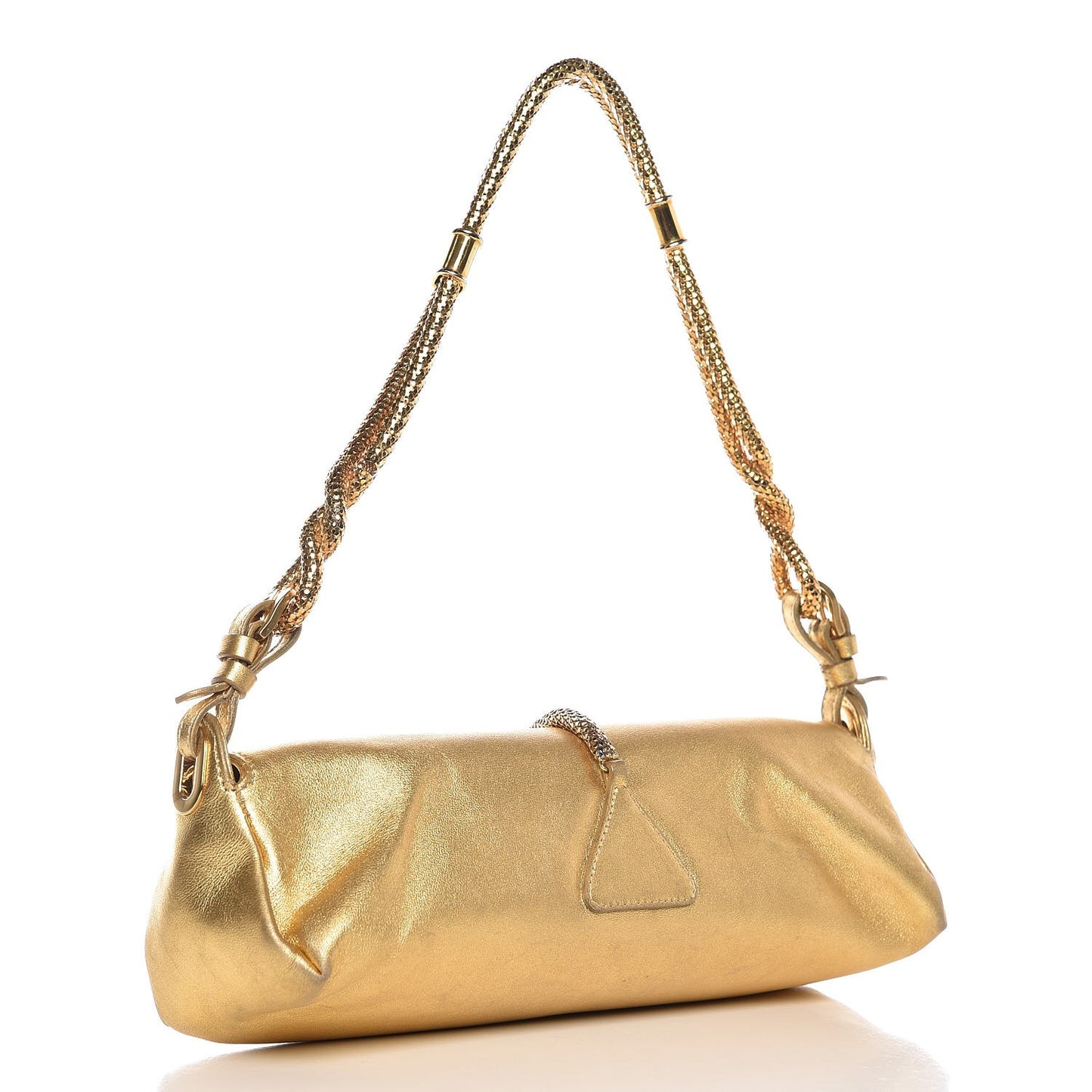 Metallic Lambskin Tulita Evening Bag Gold