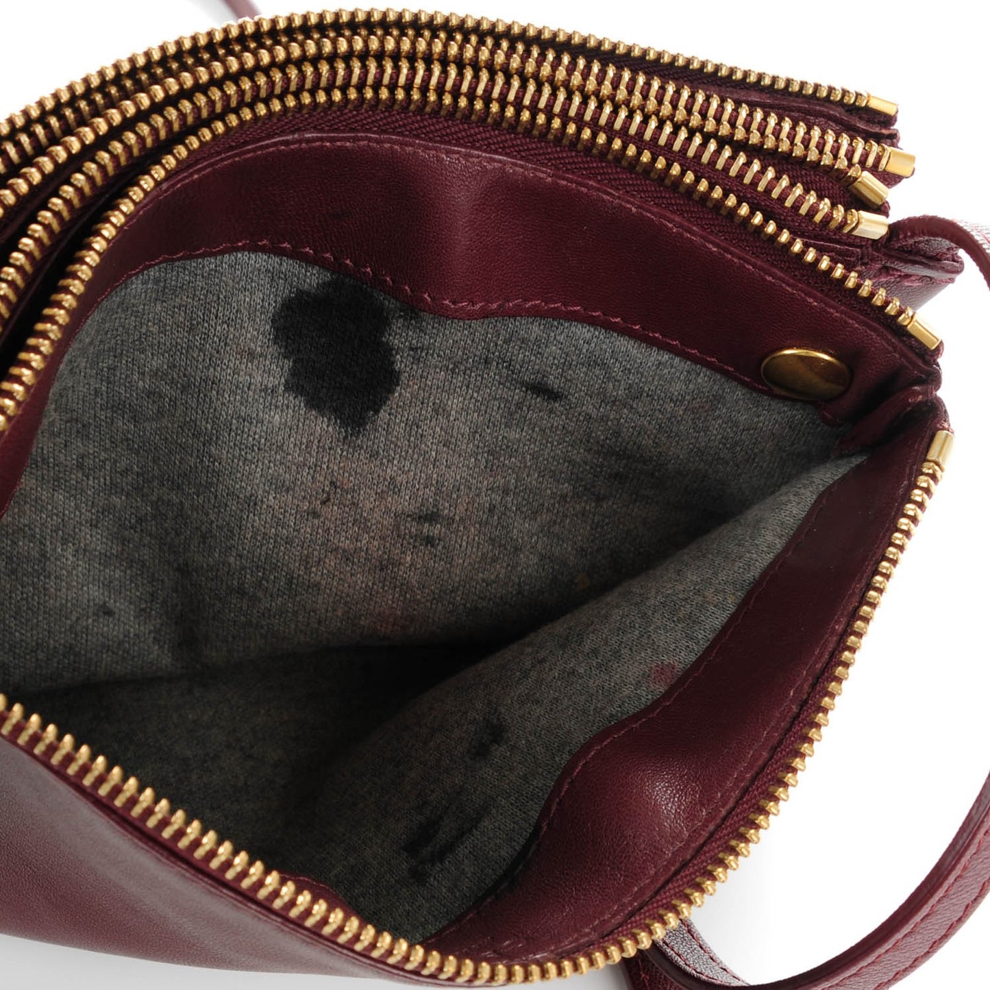 Smooth Lambskin Small Trio Crossbody Bag Burgundy