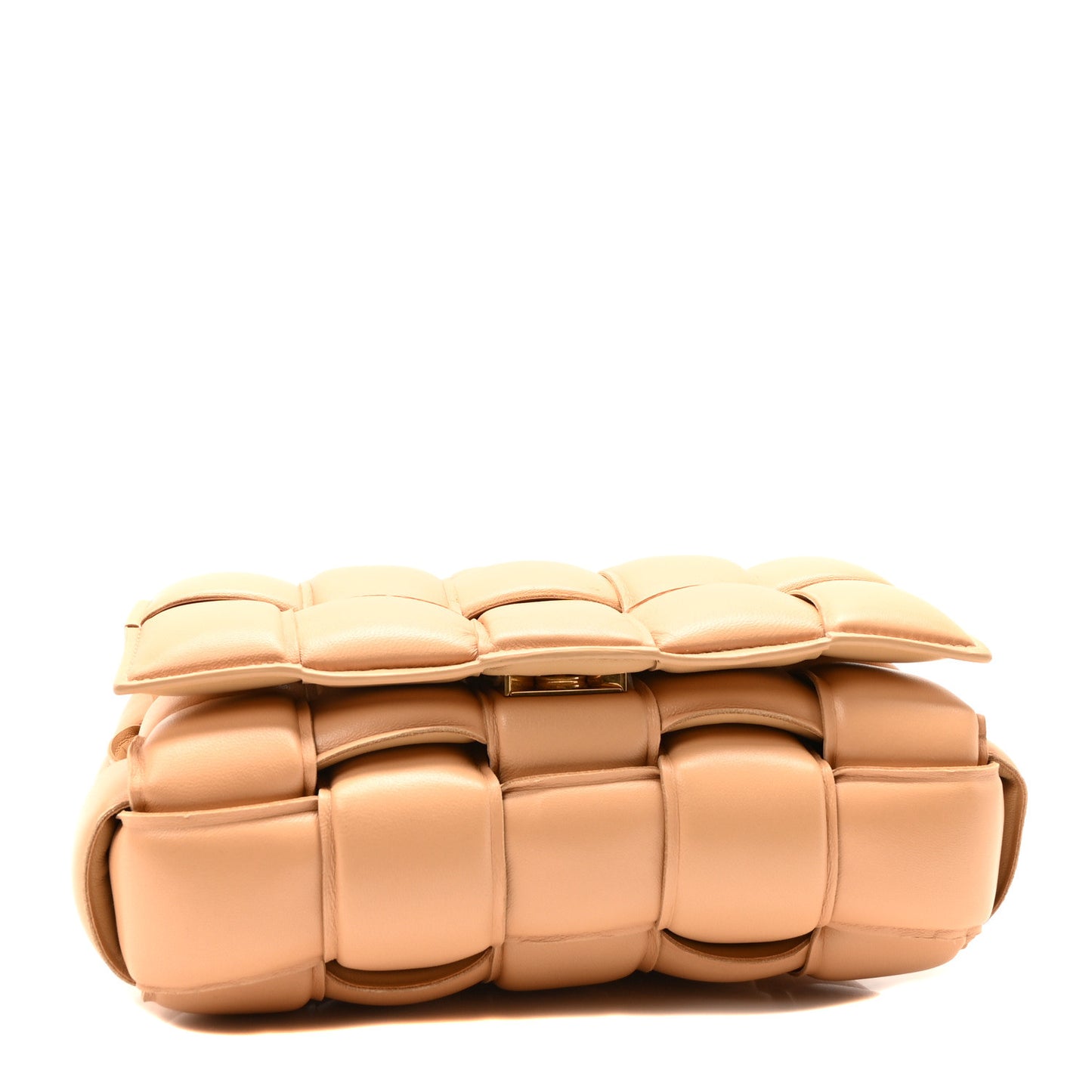 Nappa Maxi Intreccio Padded Cassette Crossbody Bag Almond