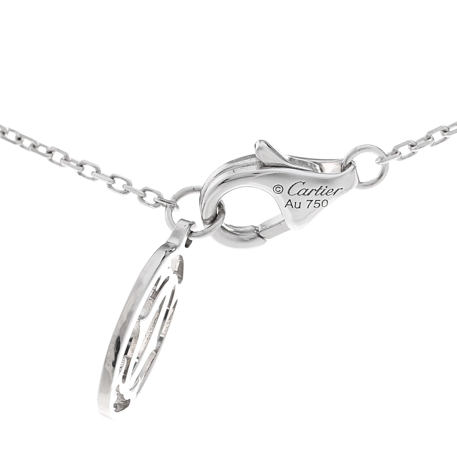 Cartier 18K White Gold Diamond .27ct 1895 Solitaire Pendant Necklace 4 of 5