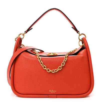 Mulberry Small Classic Grain Calfskin Leighton Tangerine Orange 1 of 14
