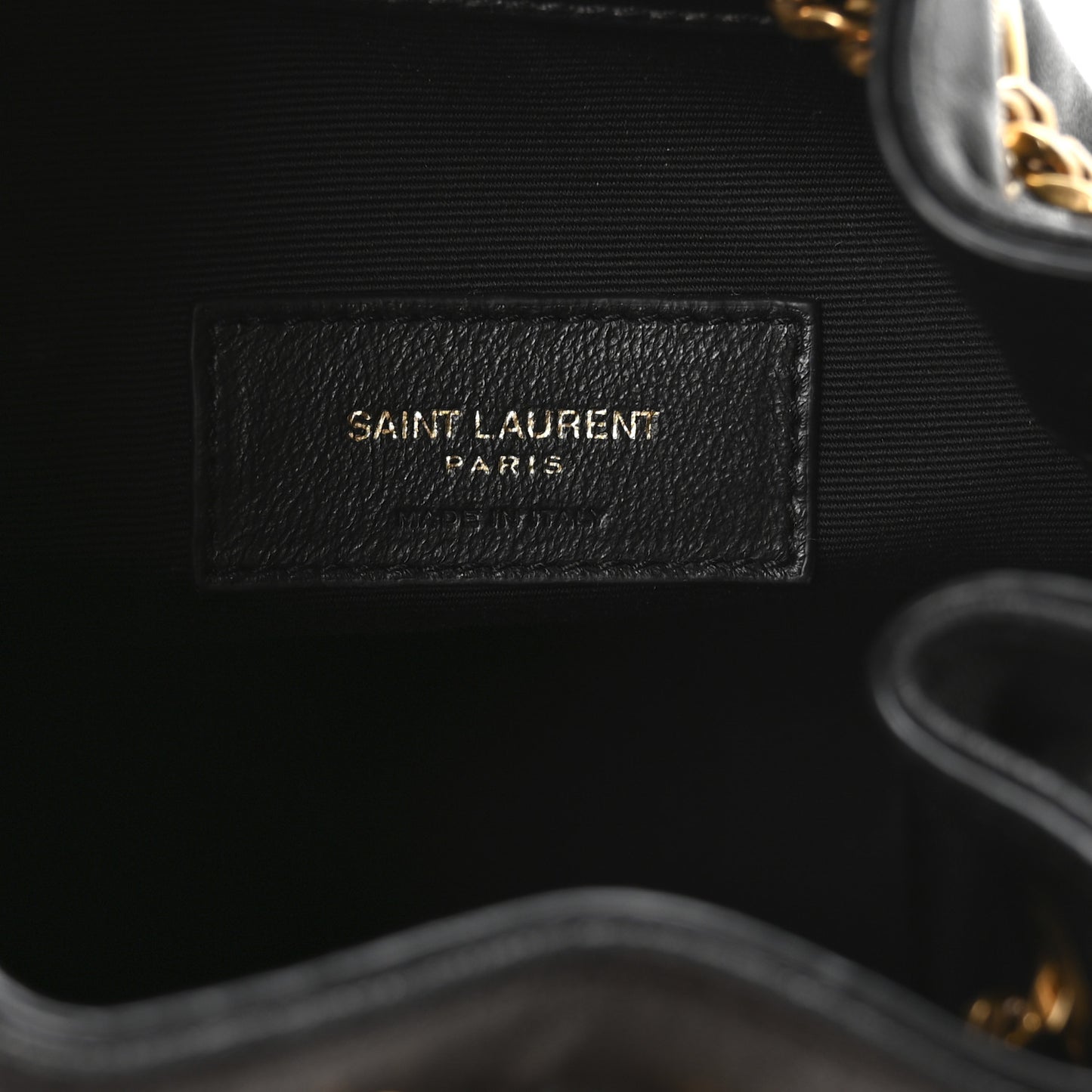 Lambskin Matelasse Monogram Joe Nano Bucket Bag Black