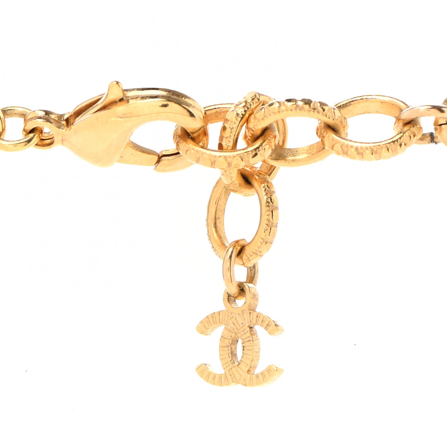 Chanel Lambskin Crystal CC Long Necklace Gold Black Red 6 of 6
