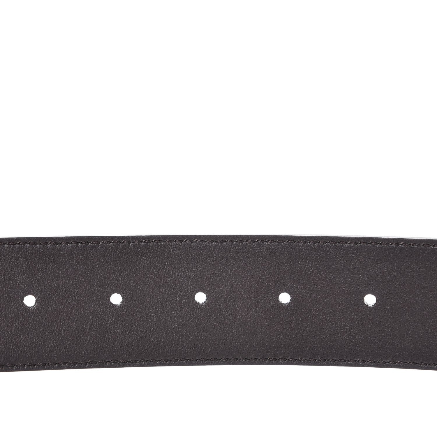 Gucci Textured Dollar Calfskin Nickel Double G 40mm Belt 100 40 Dark Cocoa 4 of 7