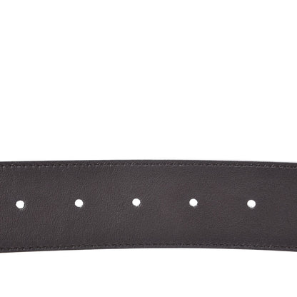 Gucci Textured Dollar Calfskin Nickel Double G 40mm Belt 100 40 Dark Cocoa 4 of 7