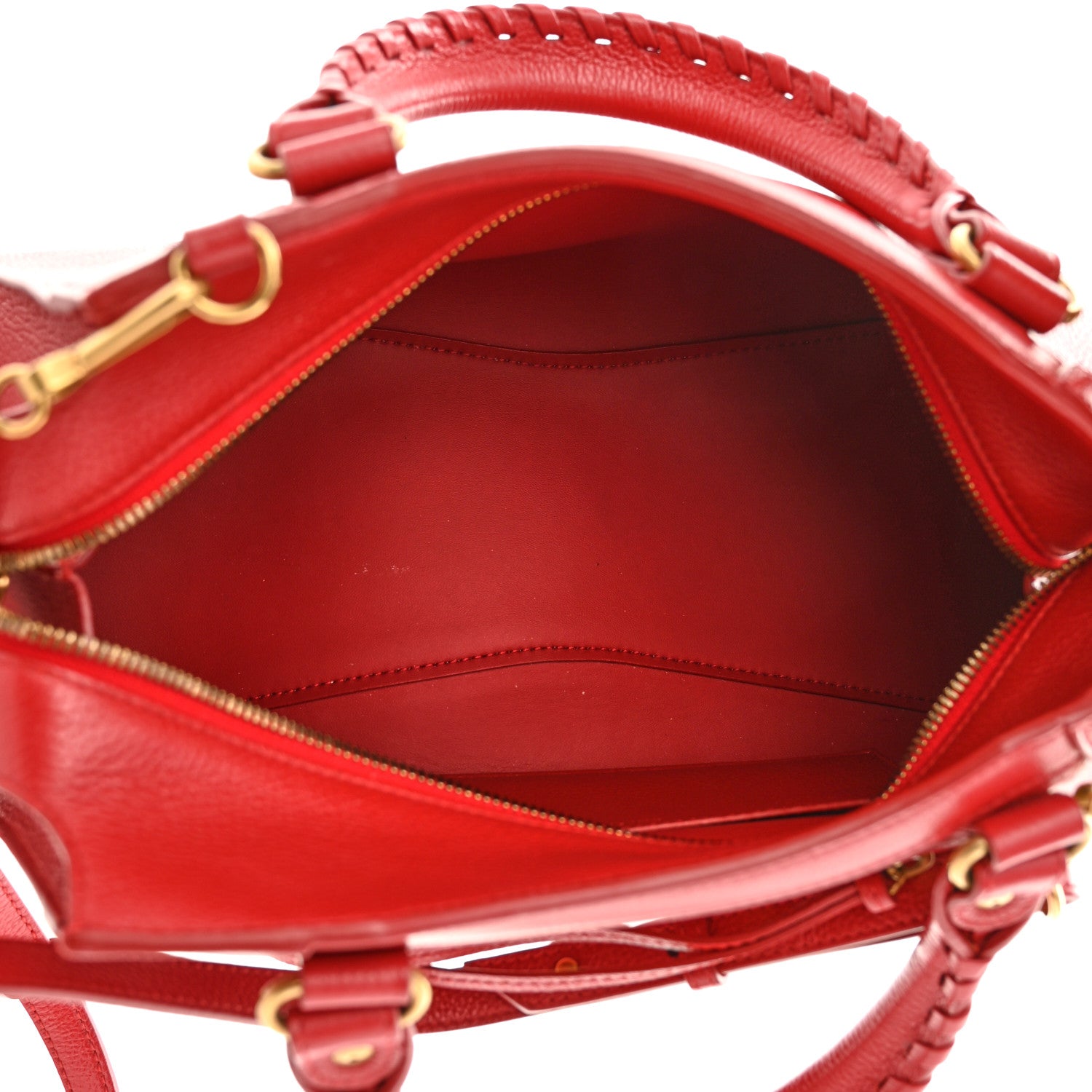 Balenciaga Grained Calfskin Neo Classic Gold Hardware S City Medium Red 5 of 11
