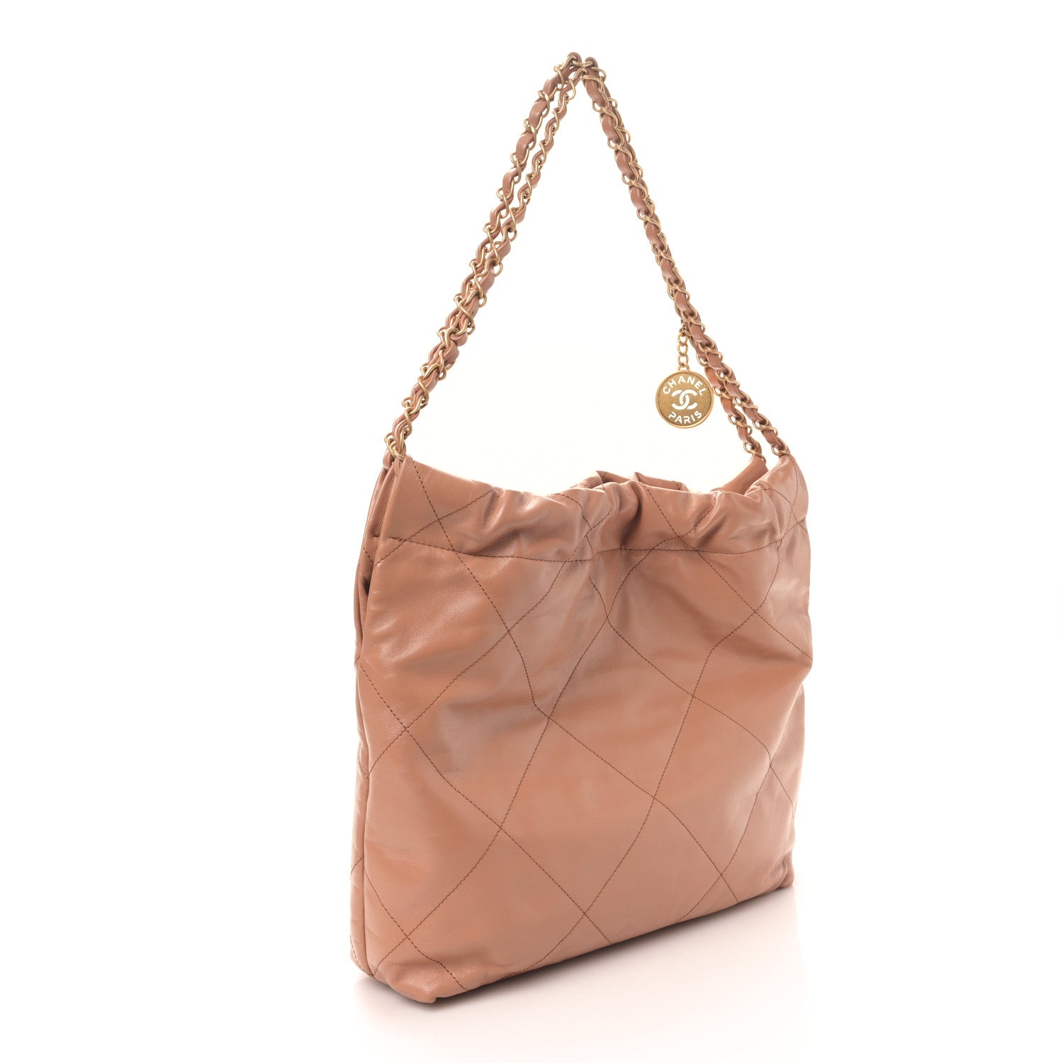 Chanel Shiny Calfskin Quilted Small Chanel 22 Beige 4 of 9
