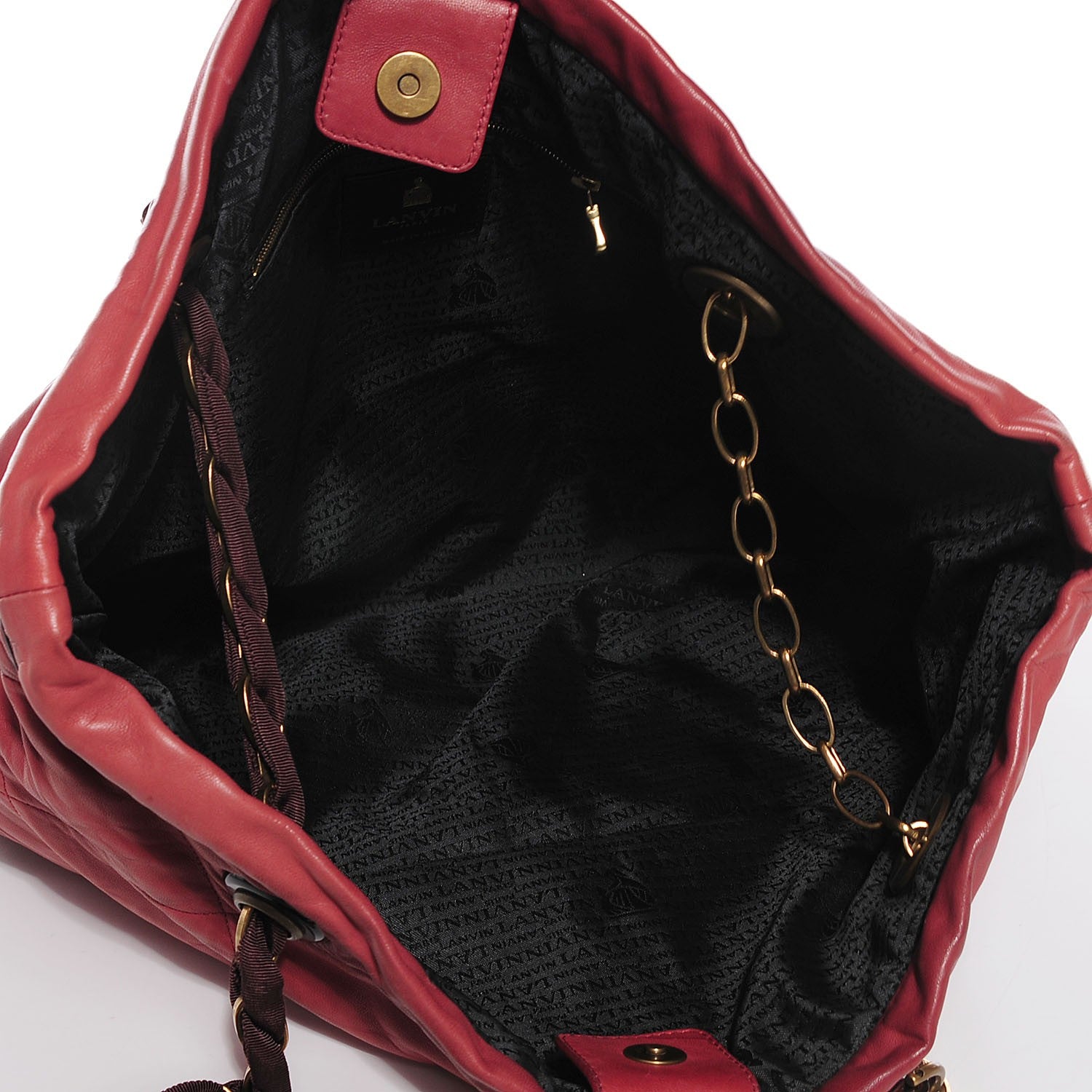Lanvin Lambskin Quilted Amalia Cabas Tote Cherry 5 of 6