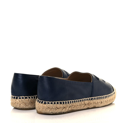 Chanel Lambskin CC Espadrilles 38 Navy Black 12 of 27