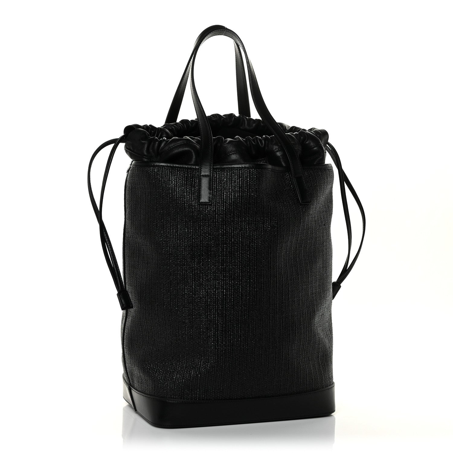 Saint Laurent Linen Canvas Teddy Shopping Bag Black 5 of 16