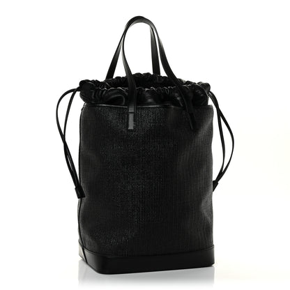 Saint Laurent Linen Canvas Teddy Shopping Bag Black 5 of 16