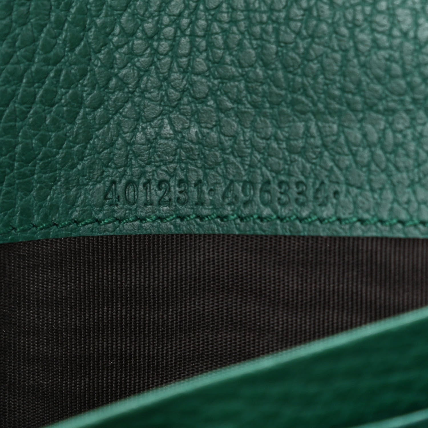 Gucci Calfskin Mini Dionysus Chain Wallet Emerald 6 of 10