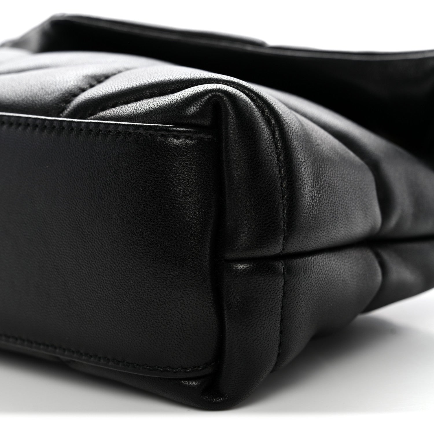 Saint Laurent Lambskin Quilted Toy Loulou Puffer Monogram Chain Satchel Black 10 of 11