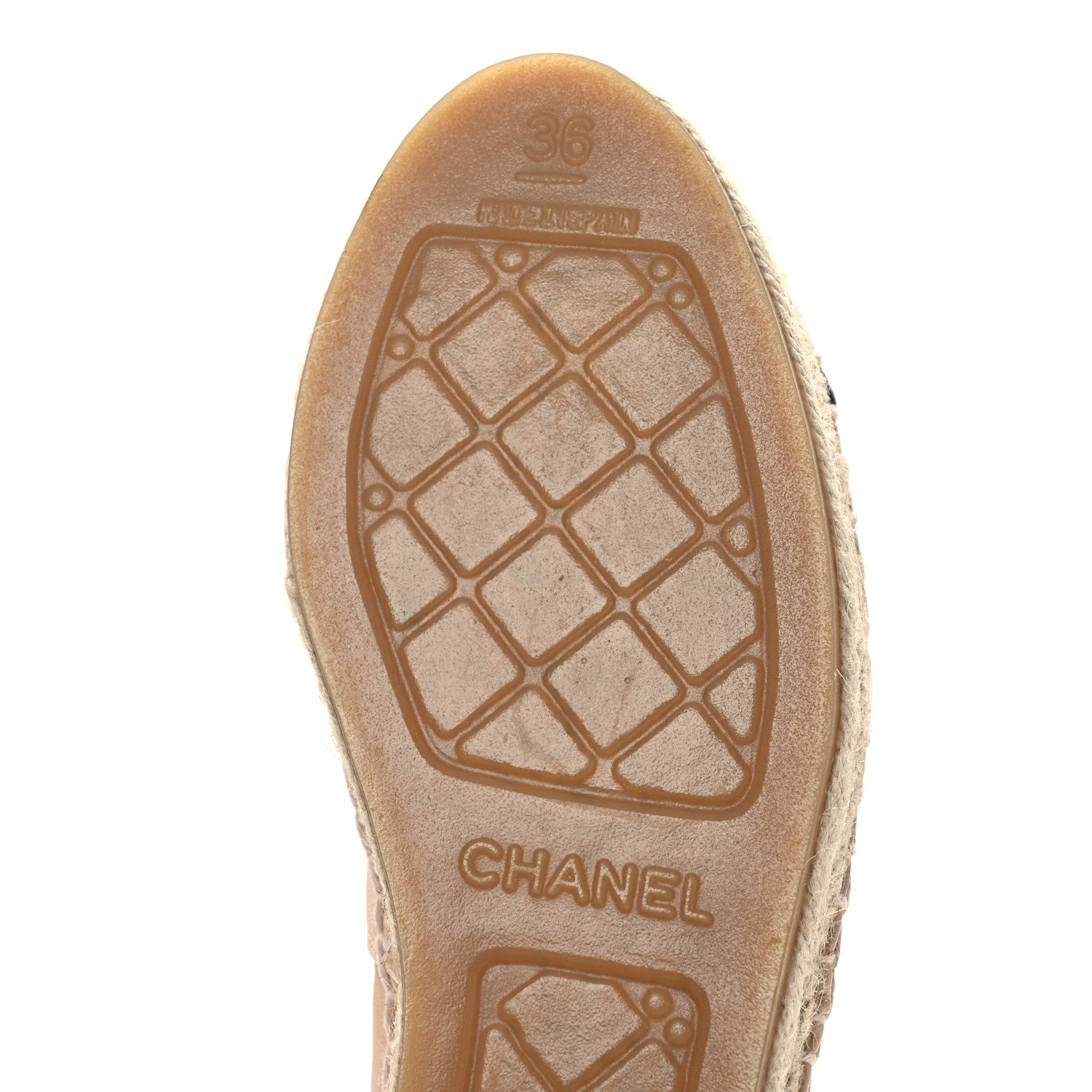 Chanel Lambskin CC Espadrilles 36 Beige Black 8 of 11