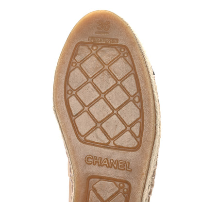 Chanel Lambskin CC Espadrilles 36 Beige Black 8 of 11