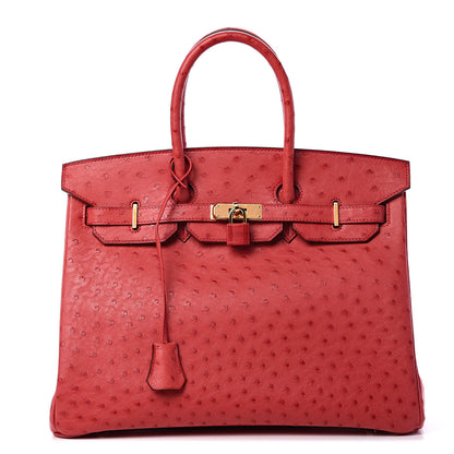 Hermes Ostrich Birkin 35 Rouge Vif 1 of 37