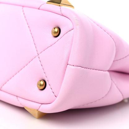 Valentino Garavani Nappa Mini Roman Stud The Handle Bag Pink Borealis 8 of 12