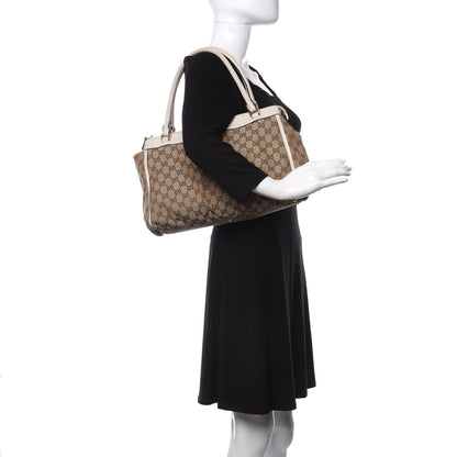 Gucci Monogram D Gold Ring Tote White 2 of 16