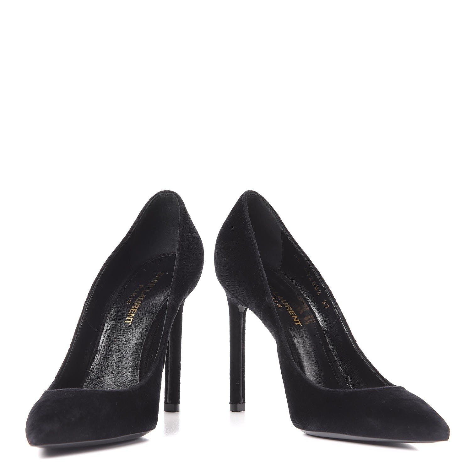 Saint Laurent Velvet Anja 105 Pumps 37 Black 6 of 10