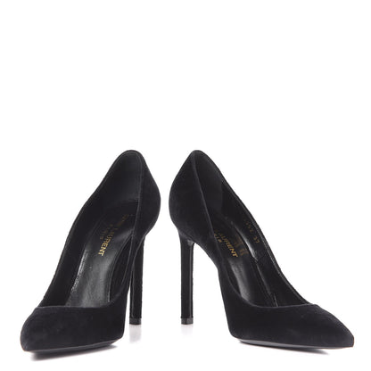 Saint Laurent Velvet Anja 105 Pumps 37 Black 6 of 10