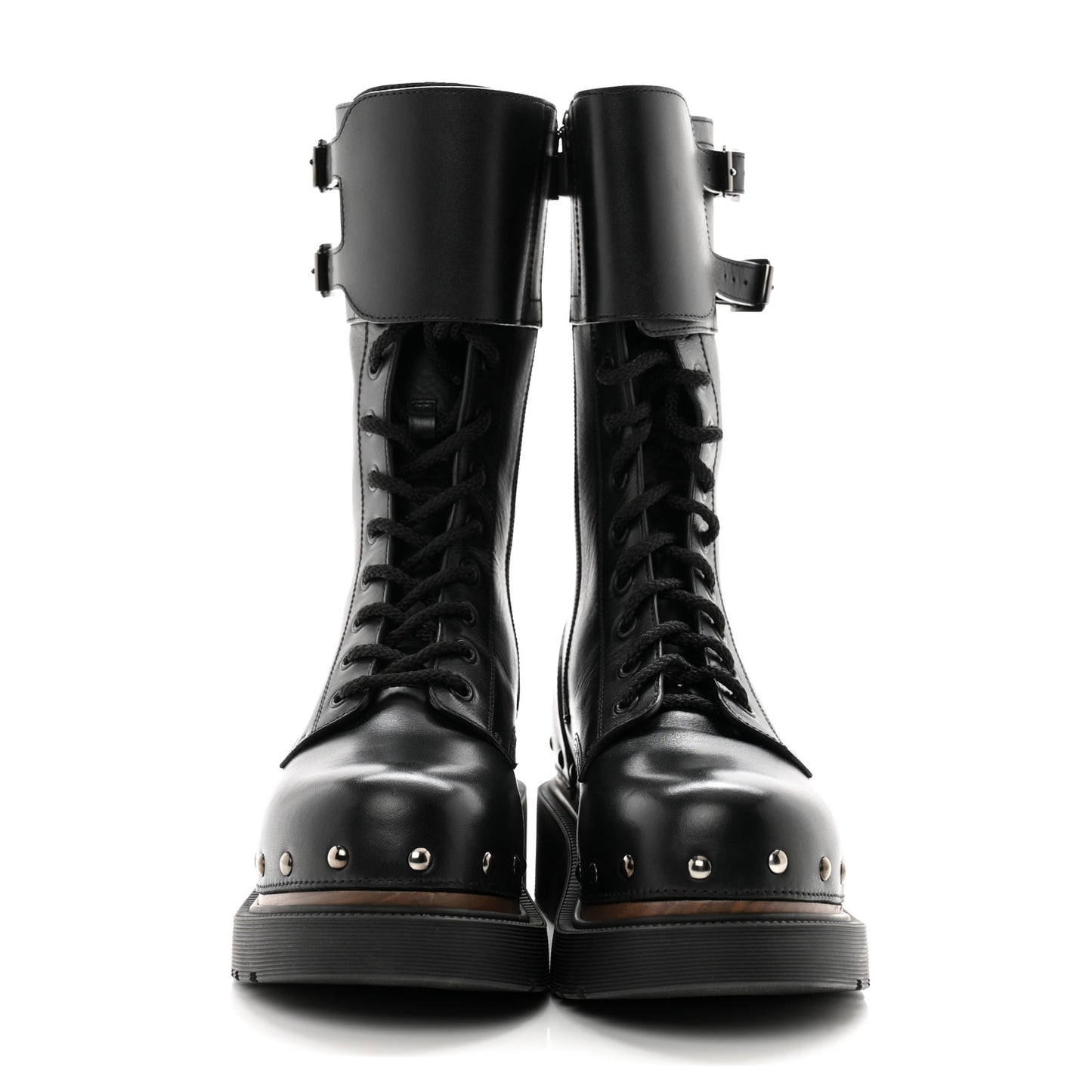 Calfskin Diorquake 25mm Combat Boots 36 Black