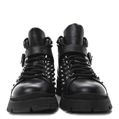 Prada Vitello Rodeo Studded Ankle Boots 37 Black 3 of 9