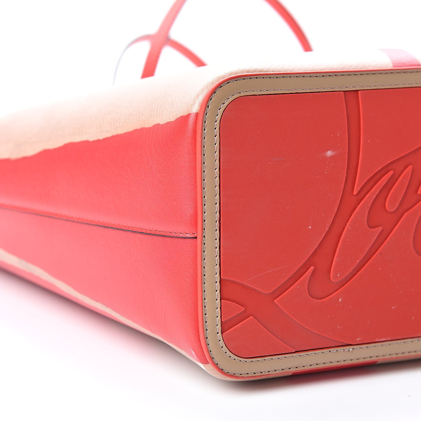 Calfskin Kraft Spikes East West Cabata Tote Kraft Red