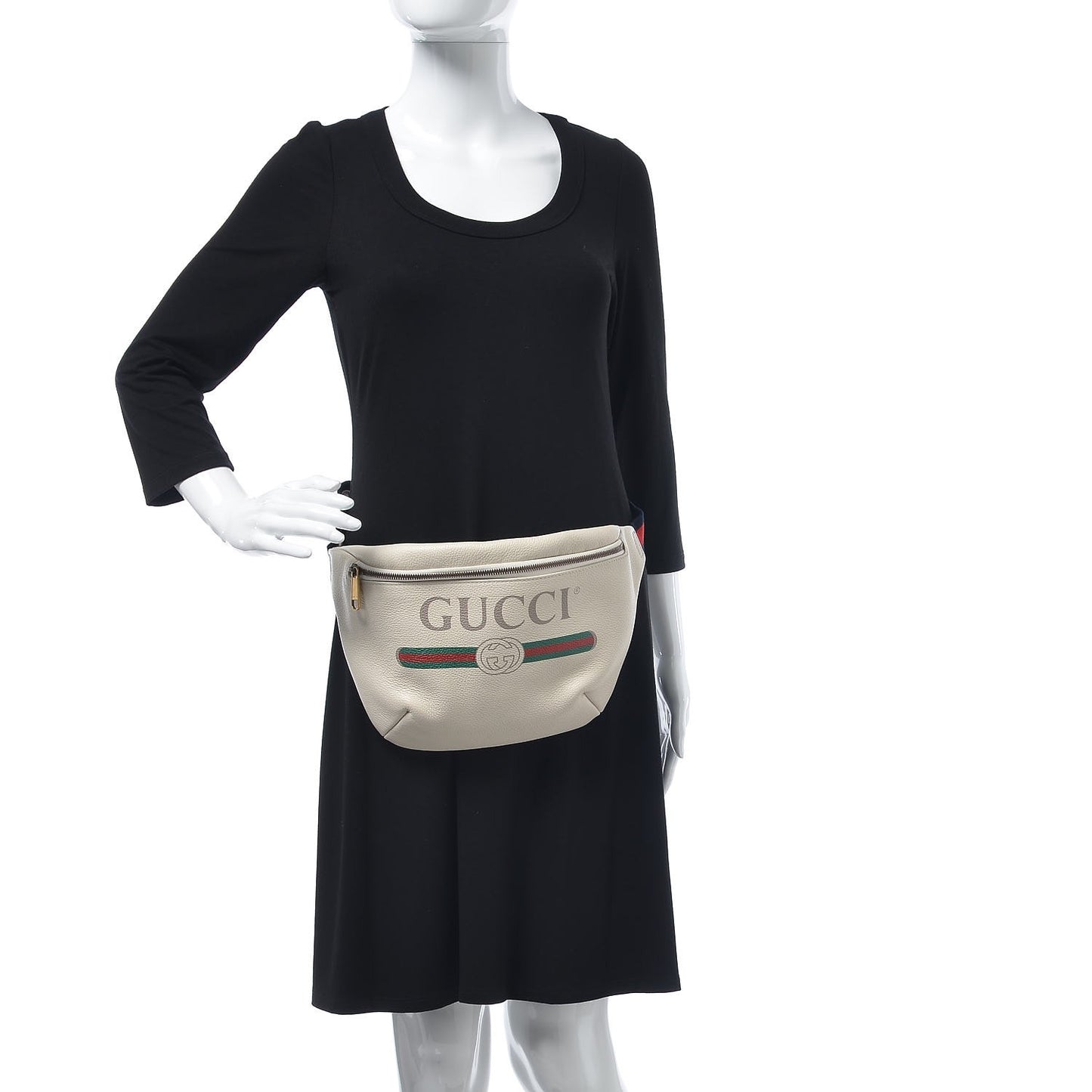 Grained Calfskin Logo Belt Bag White