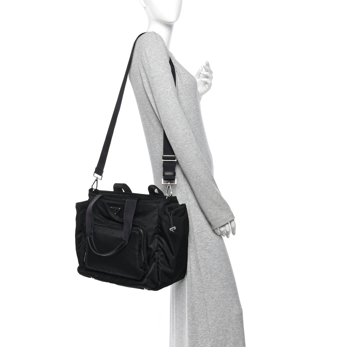Nylon Vela Baby Bag Black