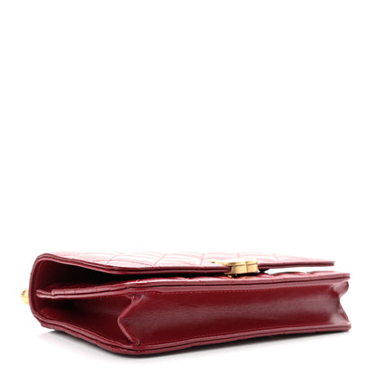 Chanel Calfskin Quilted Perfect Fit Wallet On Chain WOC Burgundy 3 of 11