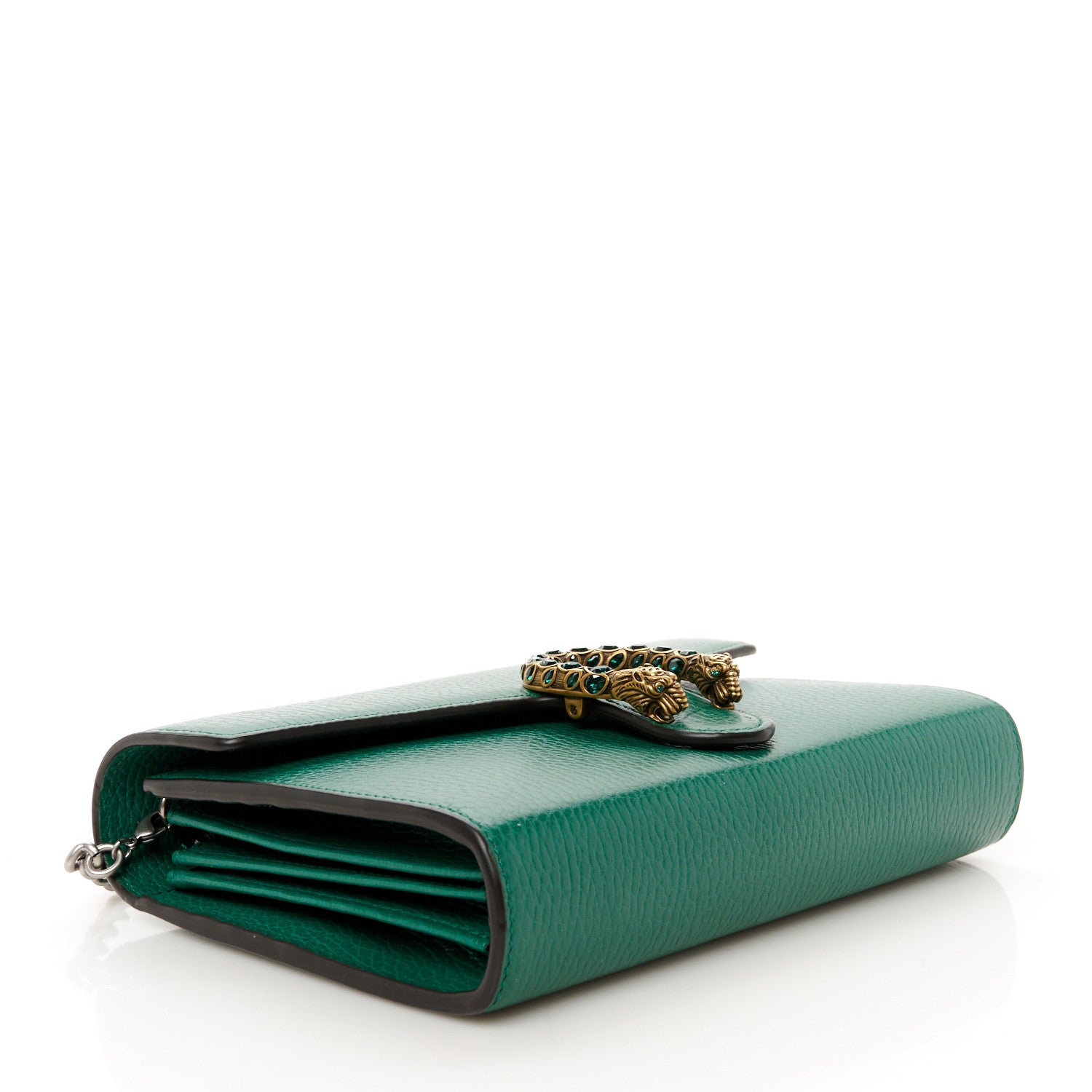 Gucci Calfskin Mini Dionysus Chain Wallet Emerald 4 of 11