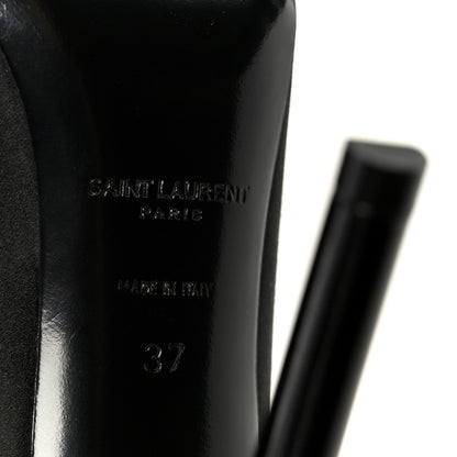 Saint Laurent Raso Regale Raven 110 Slingback Pumps 37 Black 8 of 10