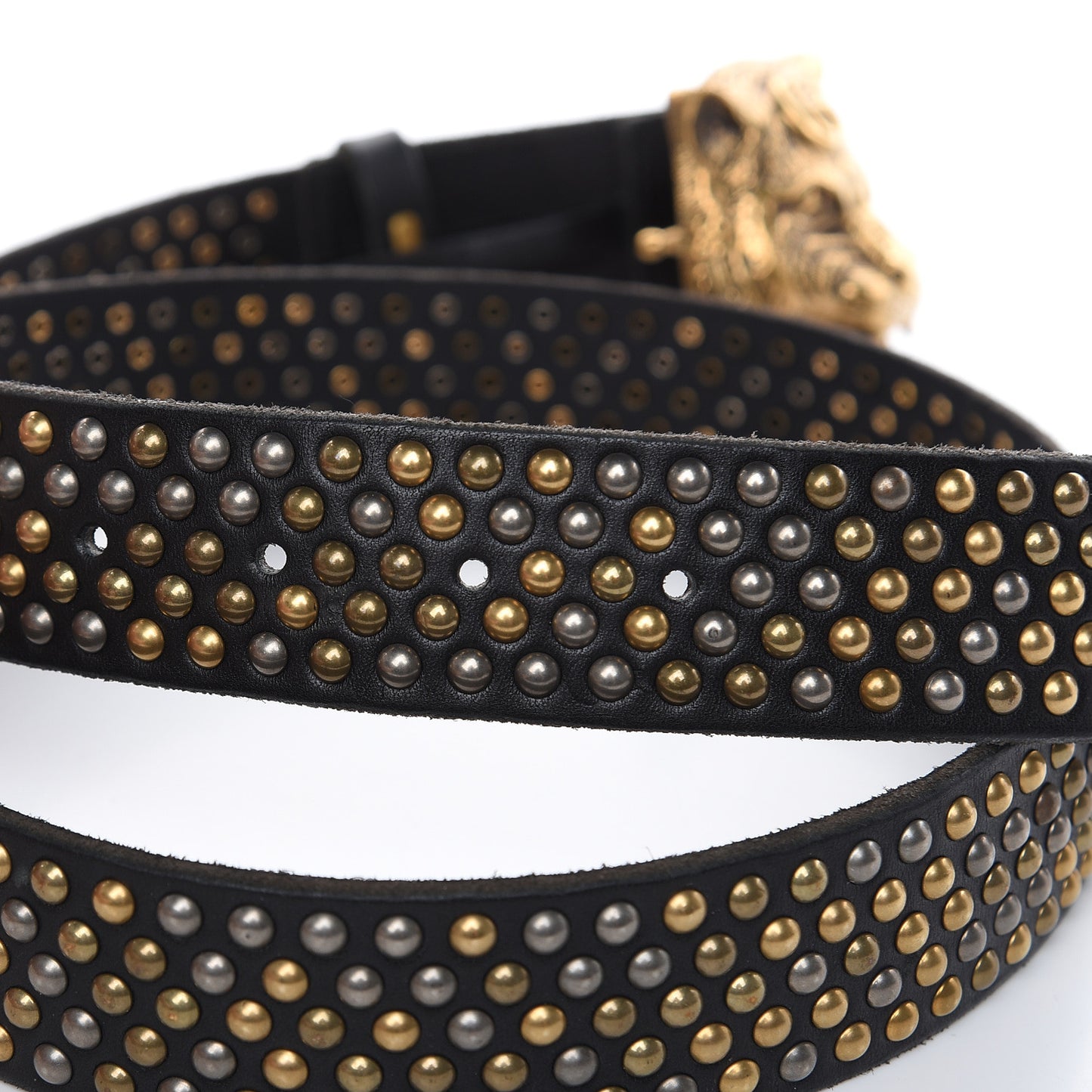 Calfskin Studded Feline Belt 100 40 Black