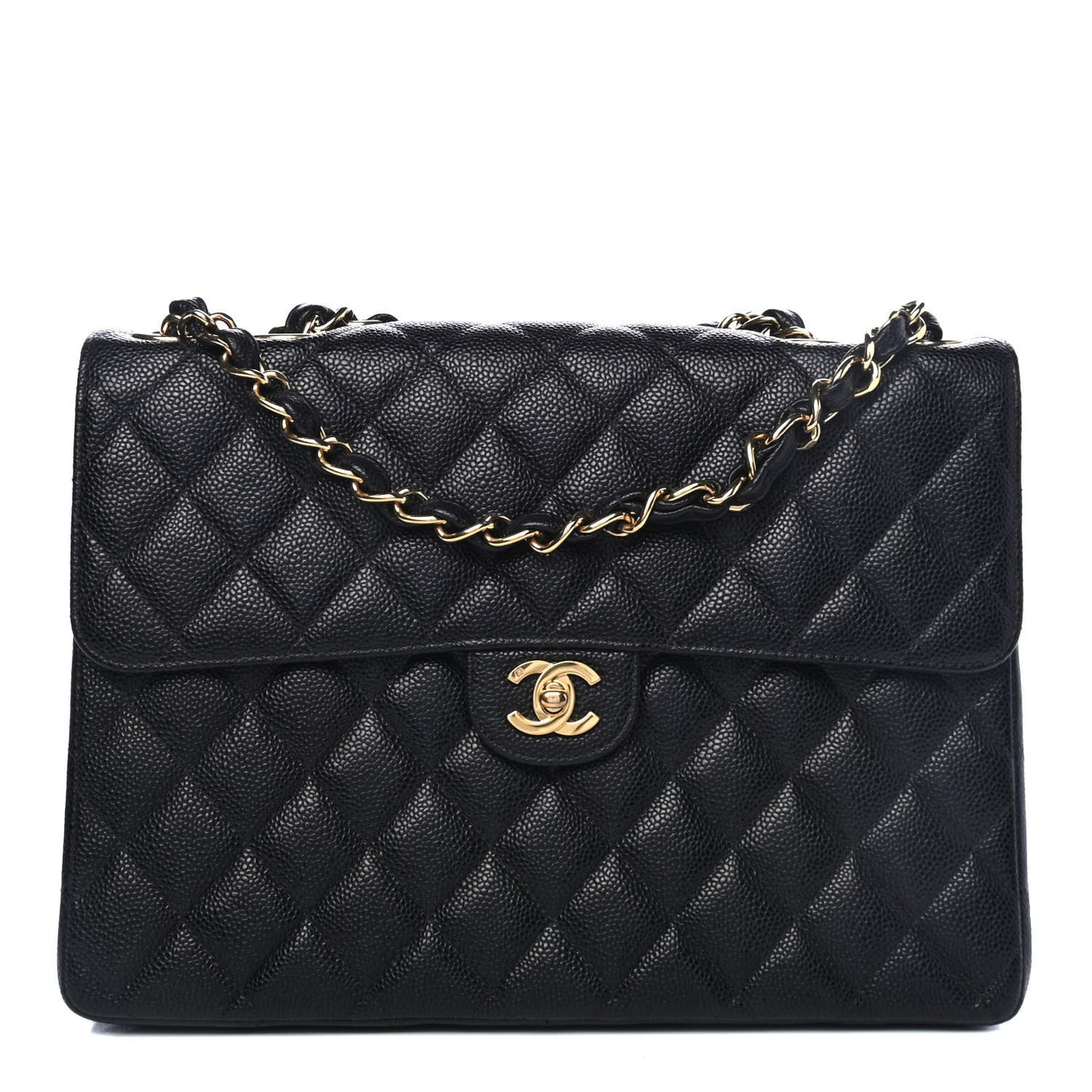 Caviar Quilted Jumbo Single Flap Black