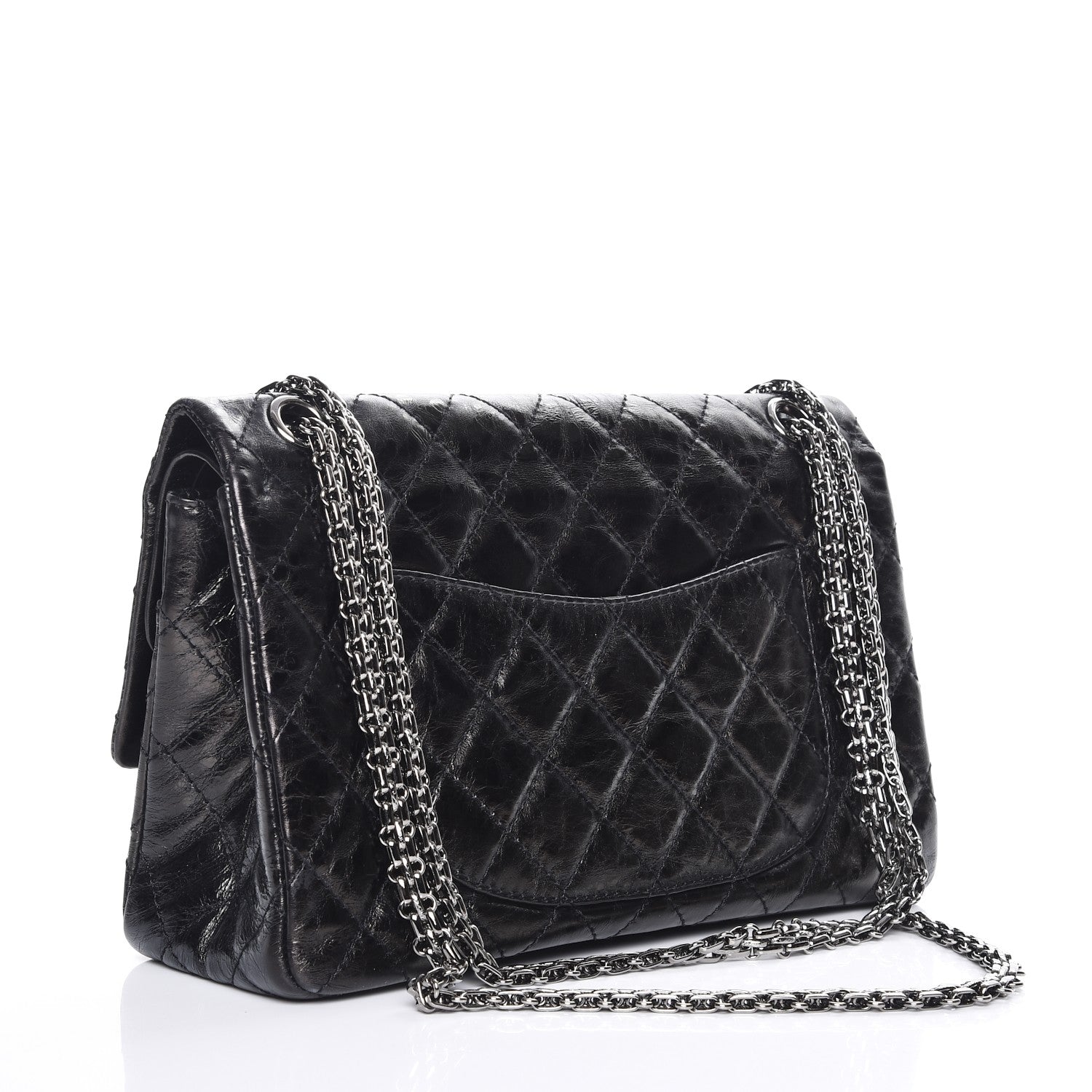 Chanel Metallic Aged Calfskin Quilted 2.55 Reissue 226 Flap Black 3 of 8