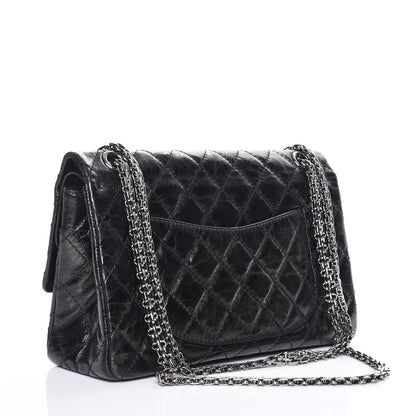 Chanel Metallic Aged Calfskin Quilted 2.55 Reissue 226 Flap Black 3 of 8