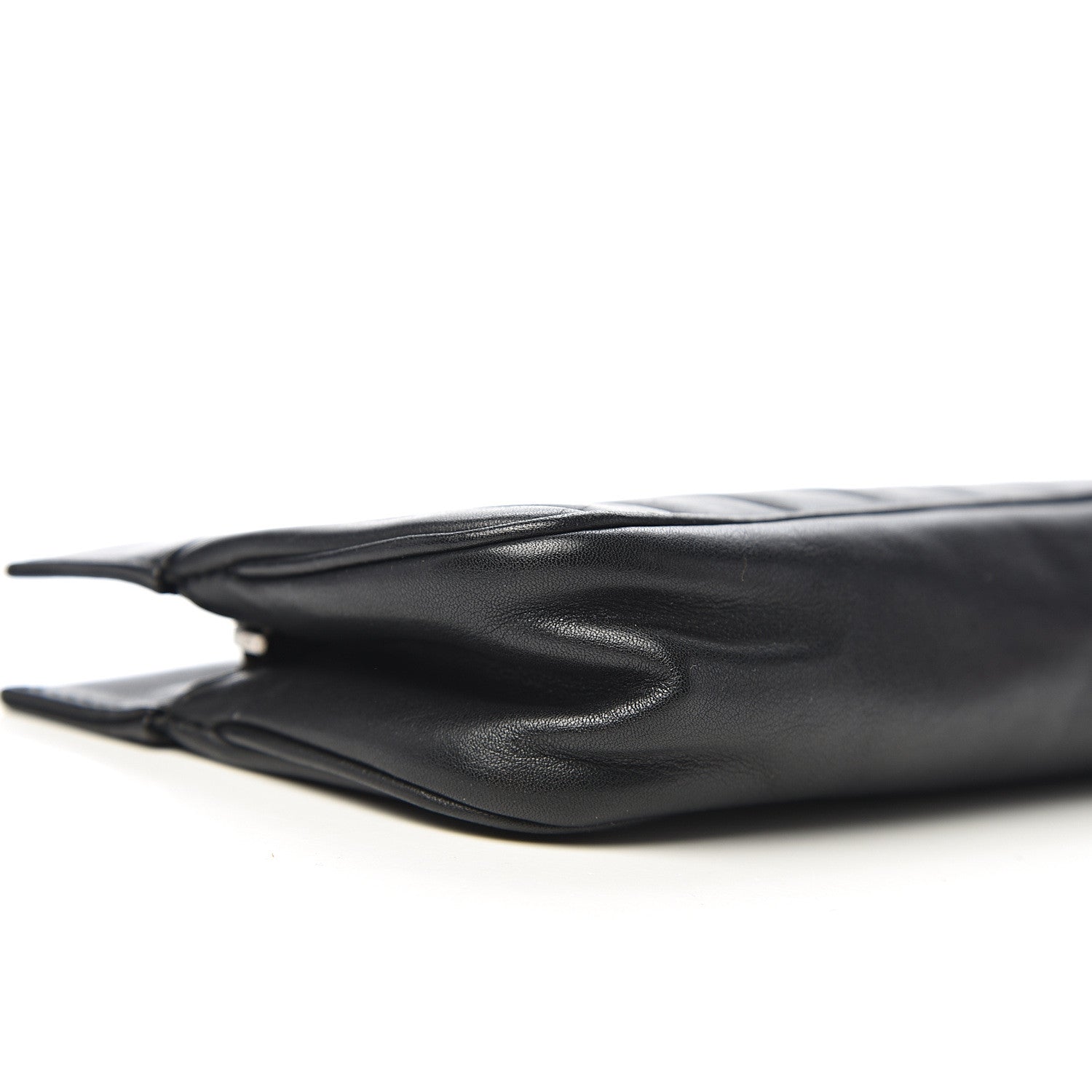 Chanel Calfskin Vertical Quilted Lax Clutch With Chain Black 9 of 10