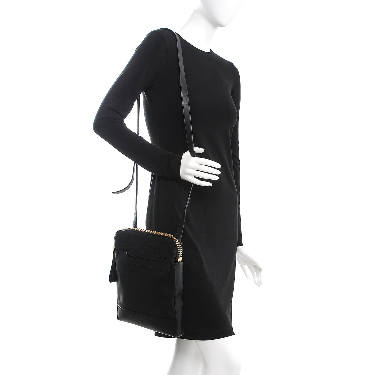 Tom Ford Calfskin Triple Zip Crossbody Bag Black 2 of 9