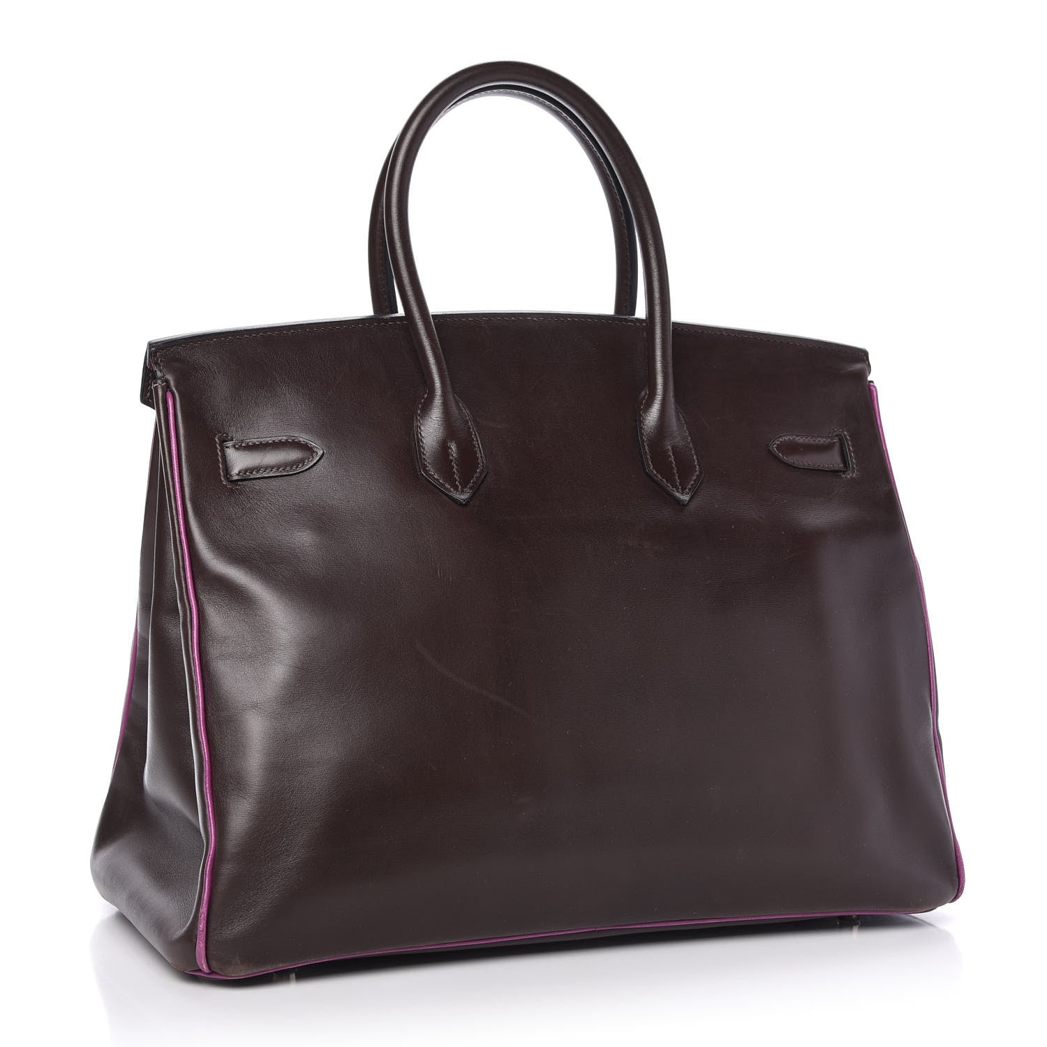 Hermes Box Bi-Color Birkin 35 Raisin Cyclamen 3 of 10
