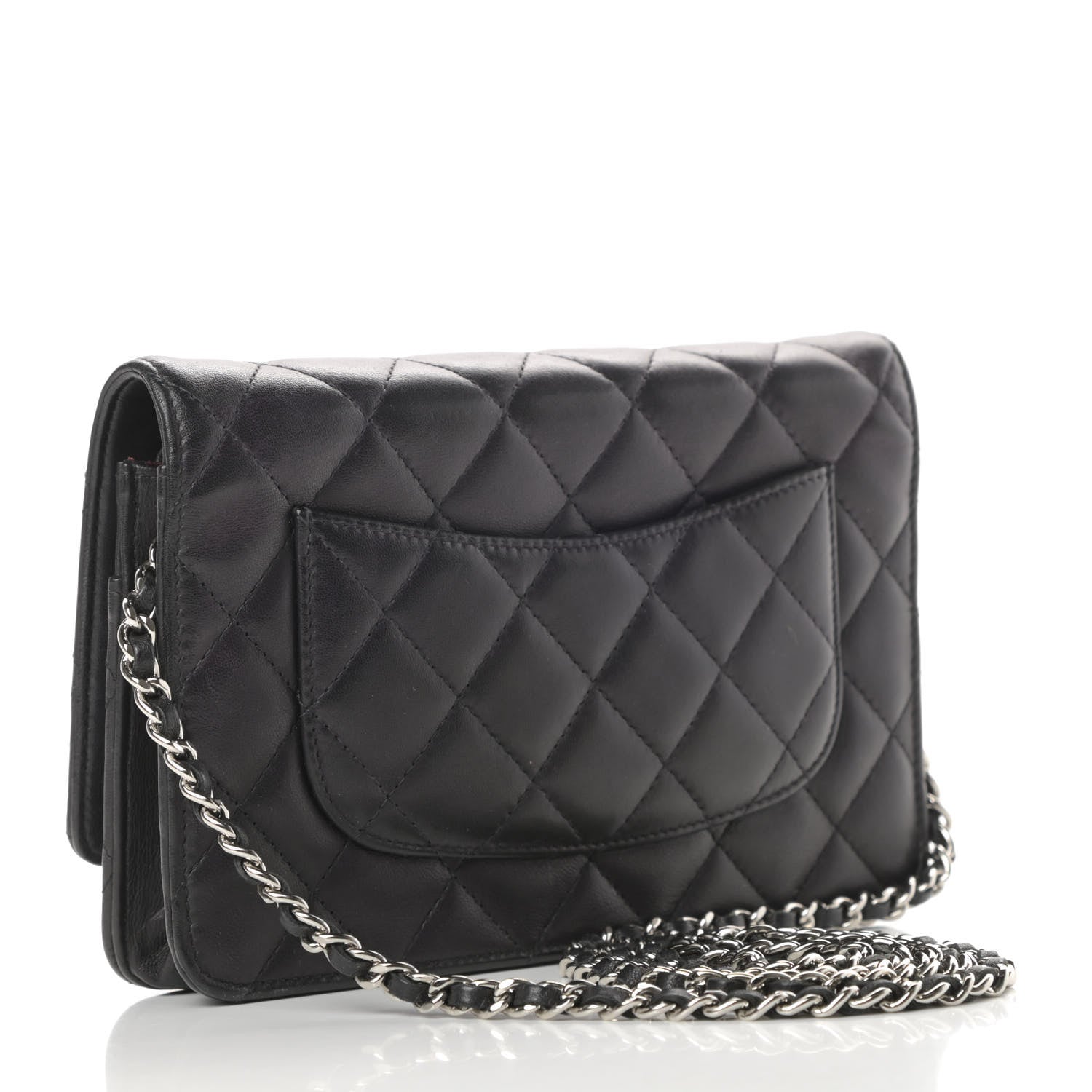 Chanel Lambskin Quilted Wallet On Chain WOC Black 3 of 14