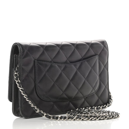 Chanel Lambskin Quilted Wallet On Chain WOC Black 3 of 14