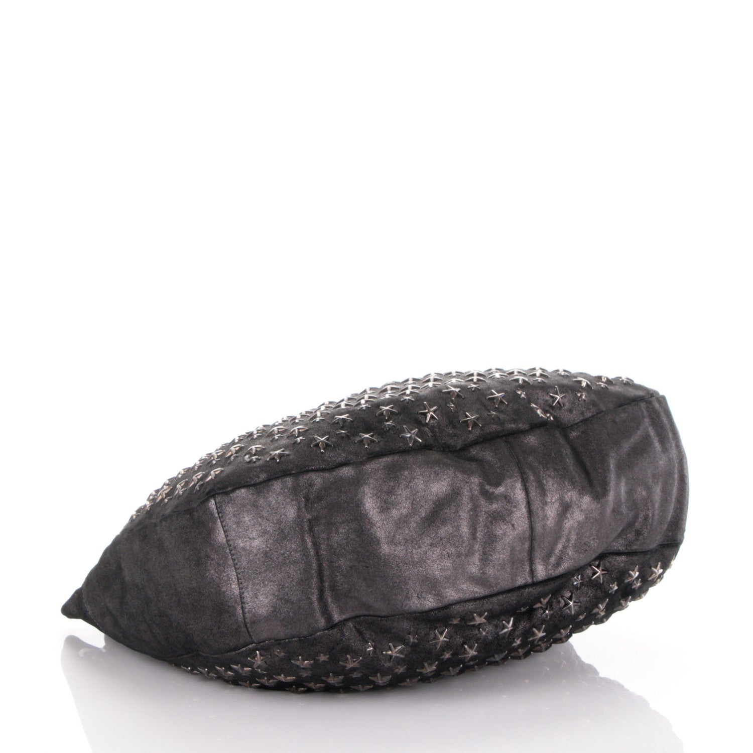 Jimmy Choo Metallic Calfskin Star Studded Large Sky Hobo Anthracite 4 of 6