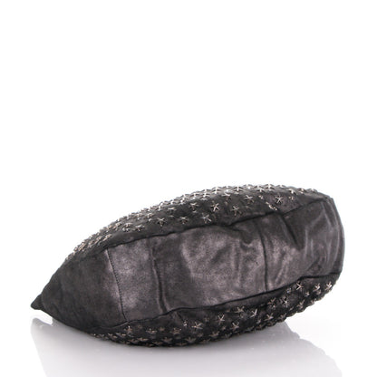 Jimmy Choo Metallic Calfskin Star Studded Large Sky Hobo Anthracite 4 of 6