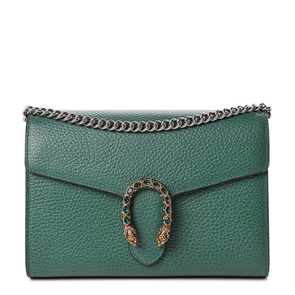 Gucci Calfskin Mini Dionysus Chain Wallet Emerald 1 of 10