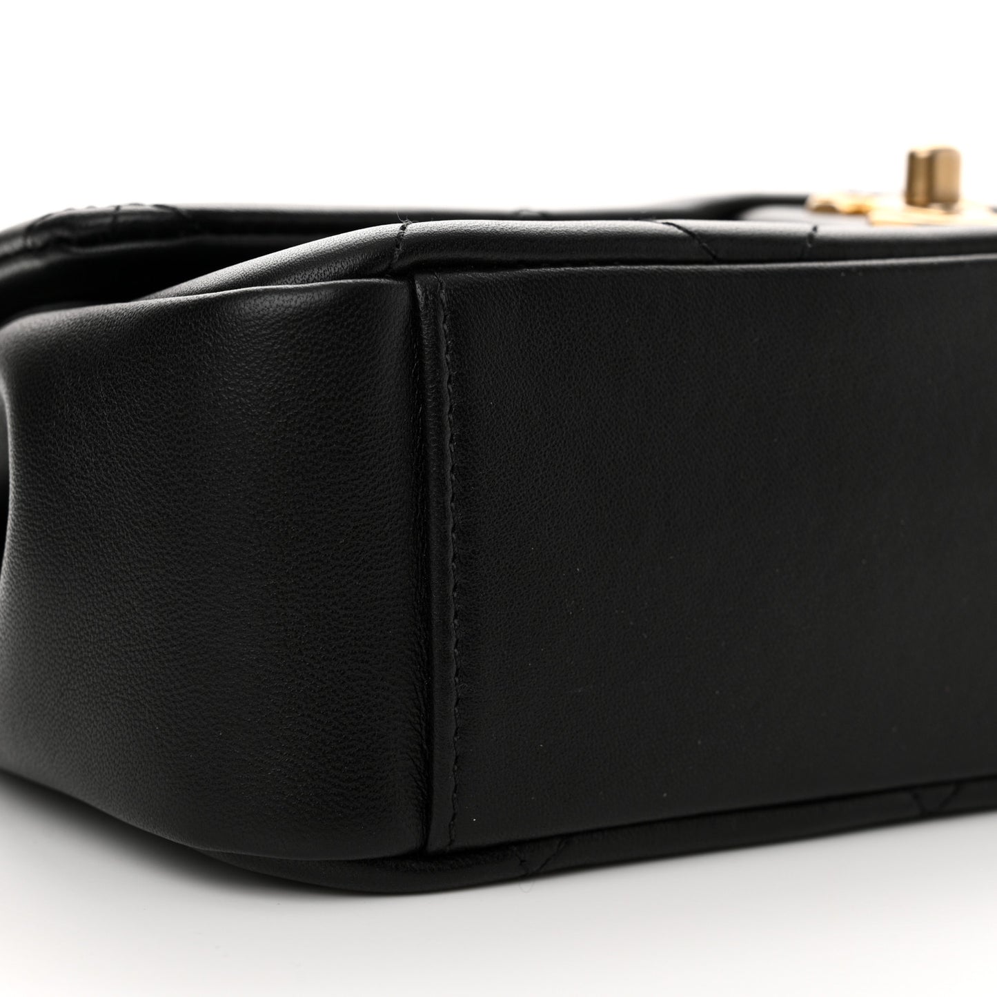 Lambskin Small Chain Handle Flap Bag Black