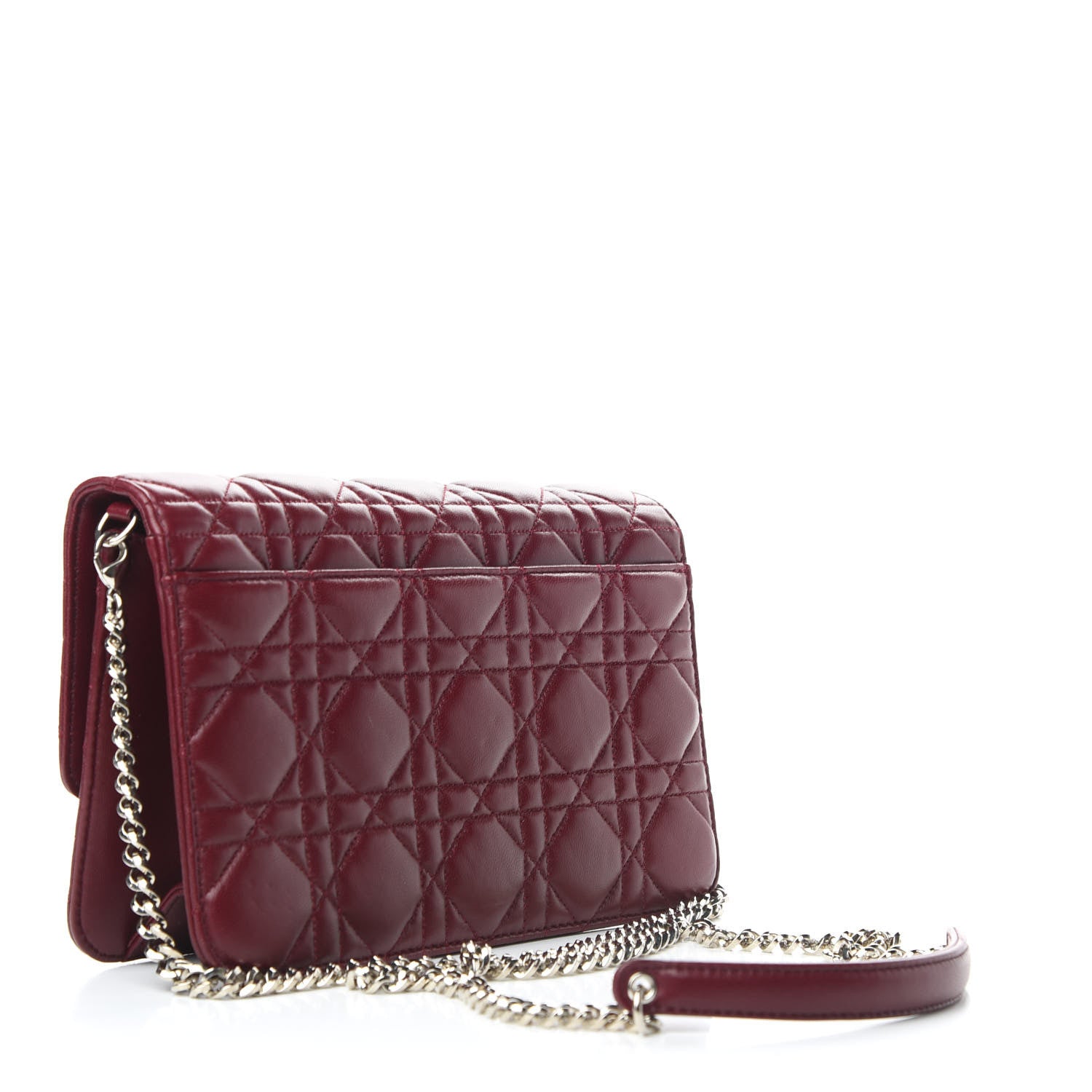 Christian Dior Lambskin Cannage Miss Dior Promenade Pouch Plum 3 of 8