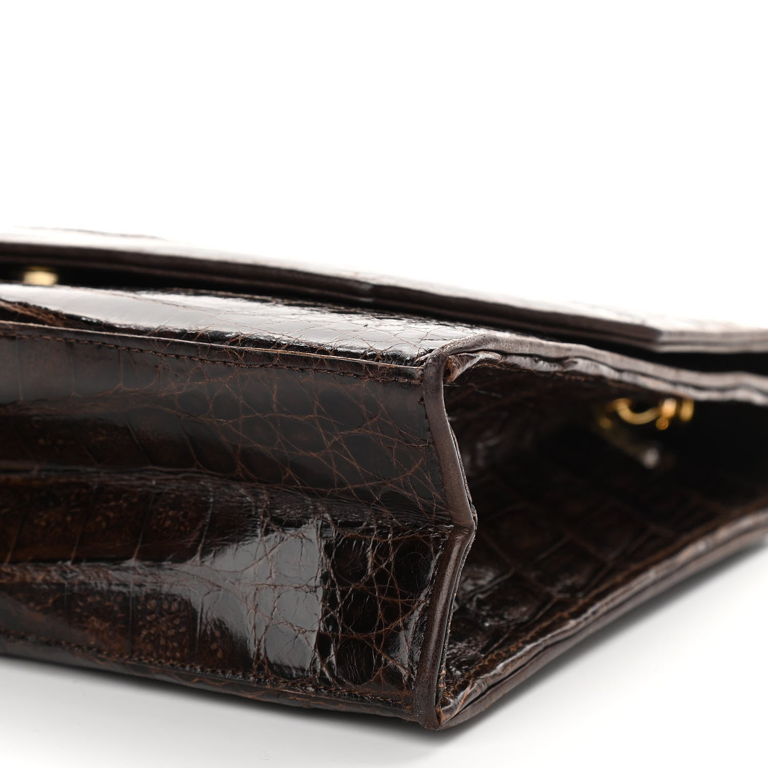 Chanel Alligator Small Single Flap Dark Brown 10 of 14