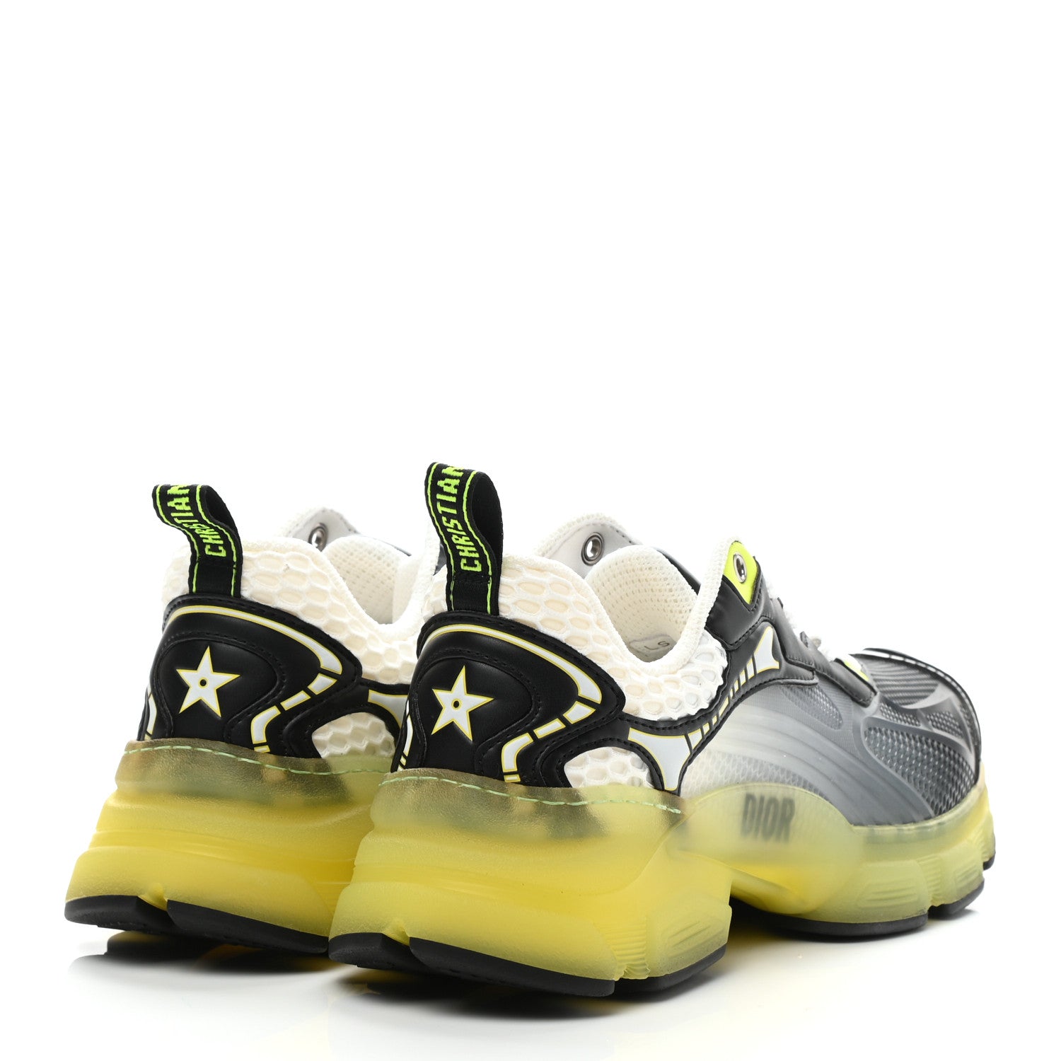 Christian Dior Matte Technical Fabric Mesh Dior Vibe Sneakers 36.5 White Yellow 4 of 8